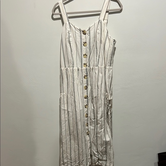 Time and Tru Dresses & Skirts - White Striped Button-Down Dress